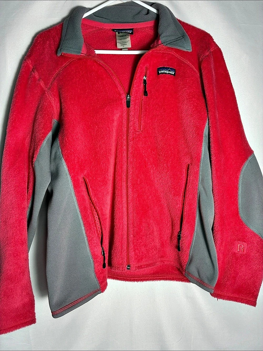 Patagonia Women's R2 Regulator Fleece Jacket Full-Zip Pink Gray Size Large